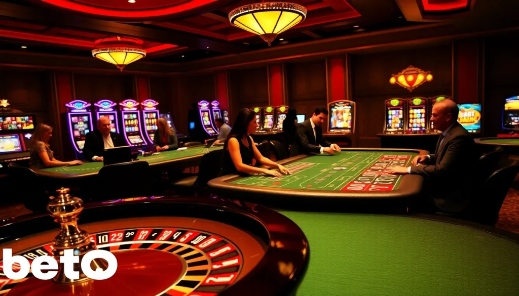Engaging players at a bet88 casino table, showcasing vibrant games and excitement.